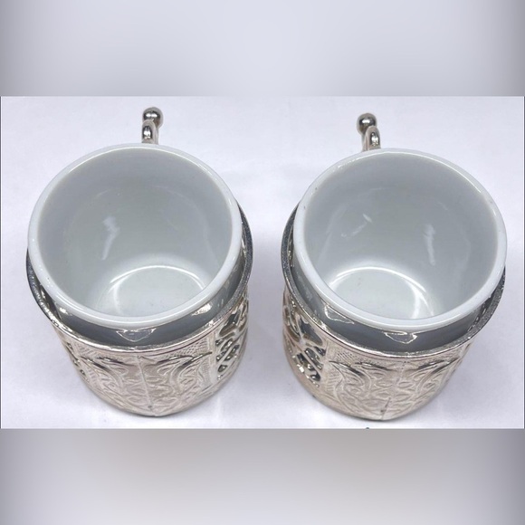 OTTOMAN Turkish coffee/tea set-Silver metal - classic/elegant- gift/home decor - Picture 4 of 9